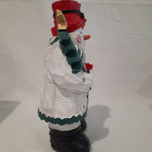 Holiday Collection 10 Inch Snowman Figurine Carved Look in Box‎ Winter - Picture 3 of 9